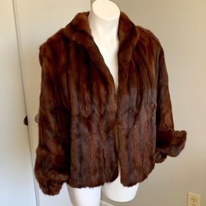 Mahogany Mink Fur Coat/Cape